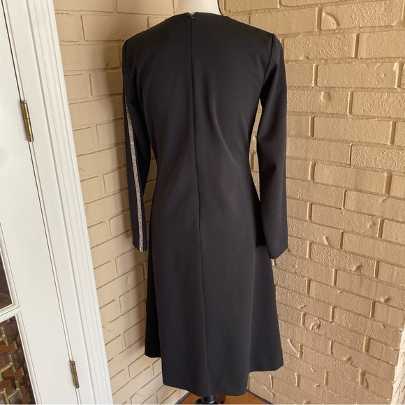 Ermanna Formal Rhinestone Midi Dress Evening Cocktail Elegant Party Size 36 US 6 - Picture 4 of 8